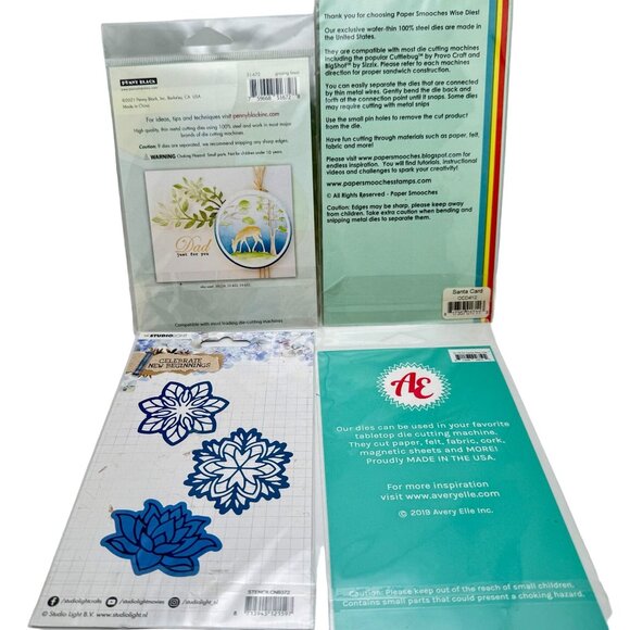 Christmas Holiday Set of 4 Metal Cutting Dies For Crafting & Card Making - Picture 2 of 10